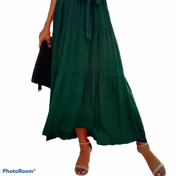 SALE Long Dress With Ruffle Sleeves - Picture 5 of 6